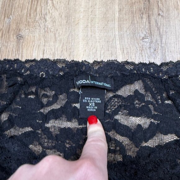 Y2K Moda International Black Goth Dark Fairycore Dark Romantic Lace Long Sleeve - Picture 4 of 6